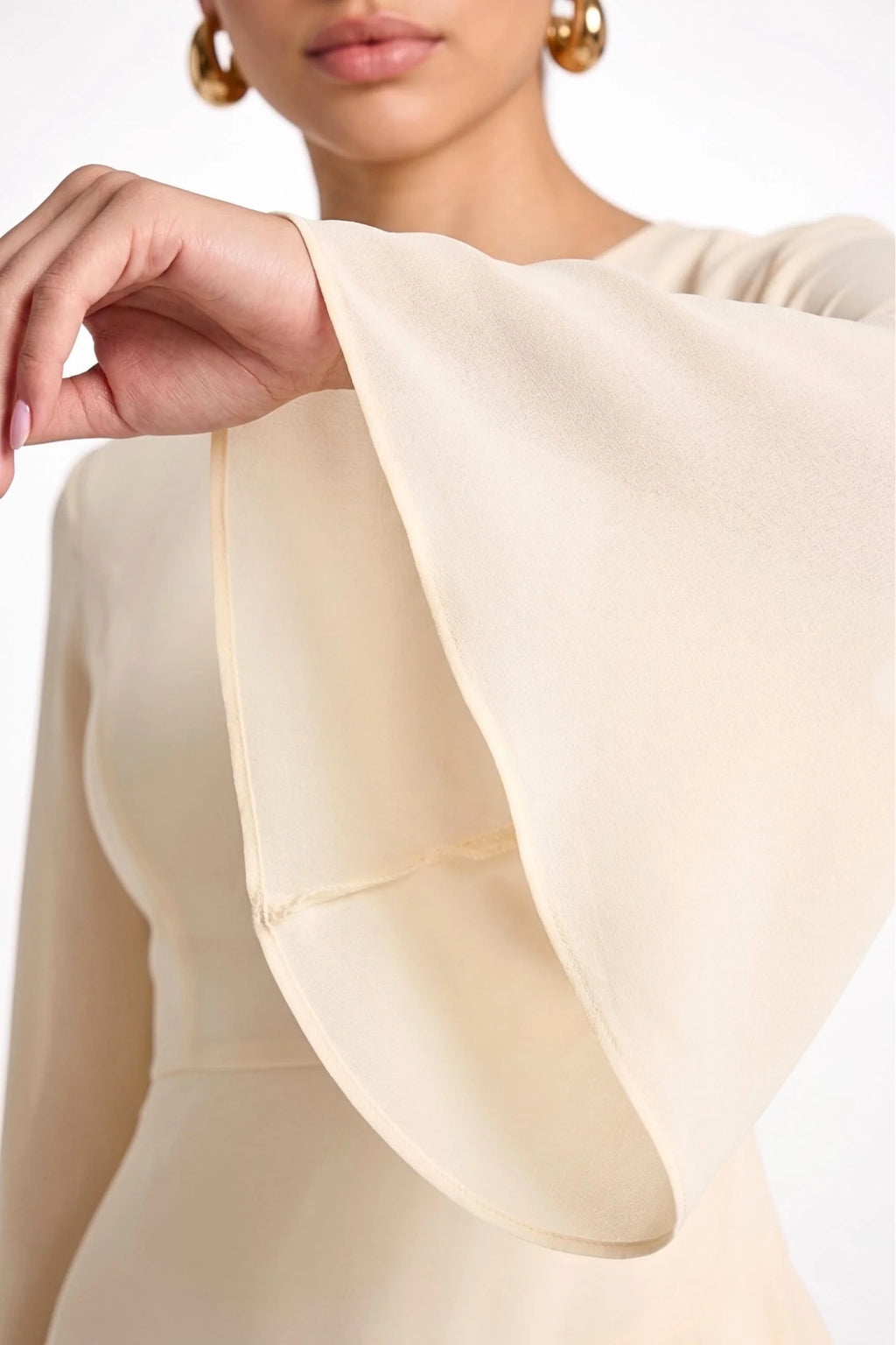 Elegant Luxury Lightweight Long Sleeve Maxi Dress-Yellow