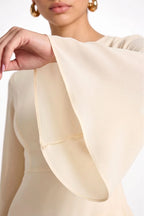 Elegant Luxury Lightweight Long Sleeve Maxi Dress-Yellow