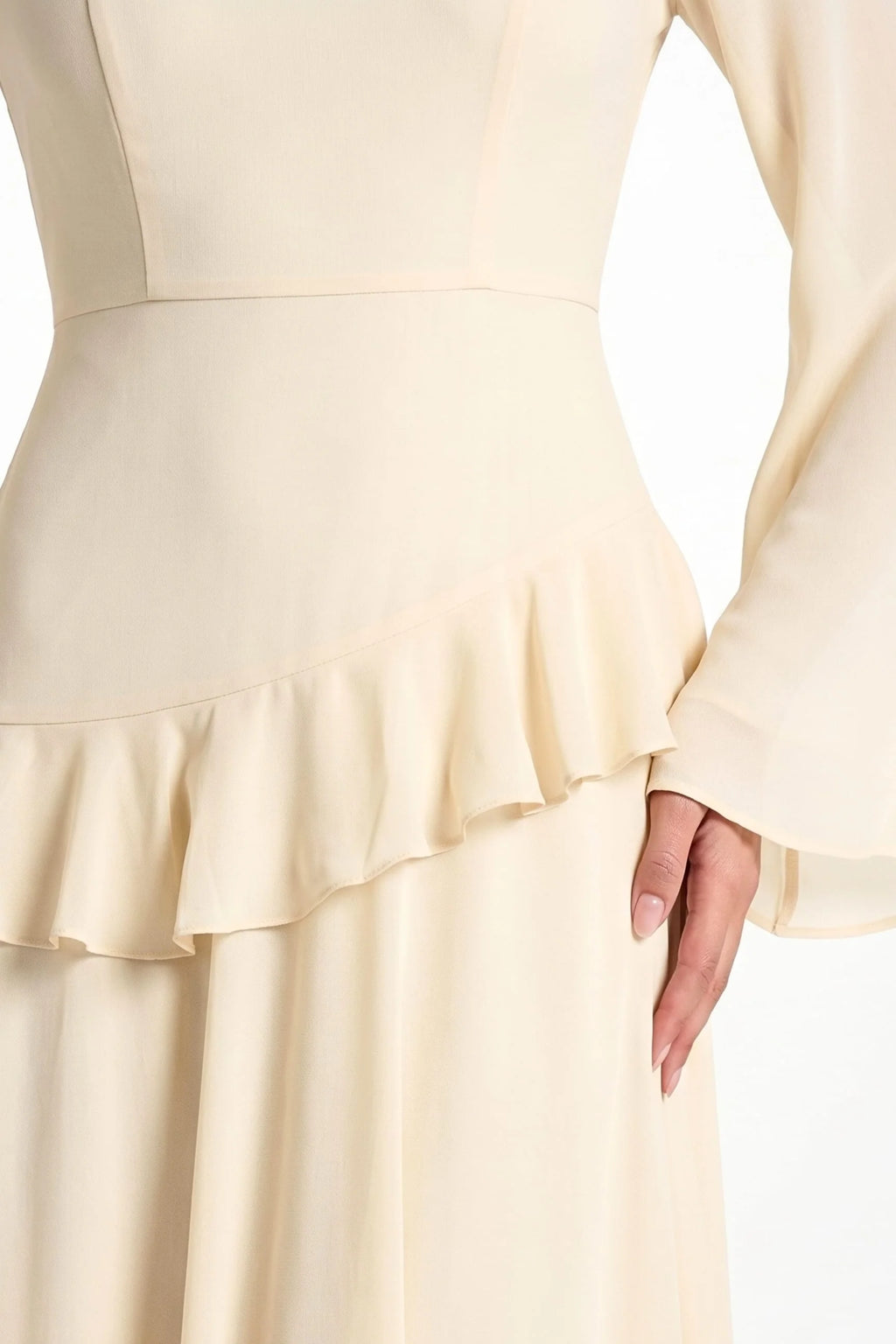 Elegant Luxury Lightweight Long Sleeve Maxi Dress-Yellow