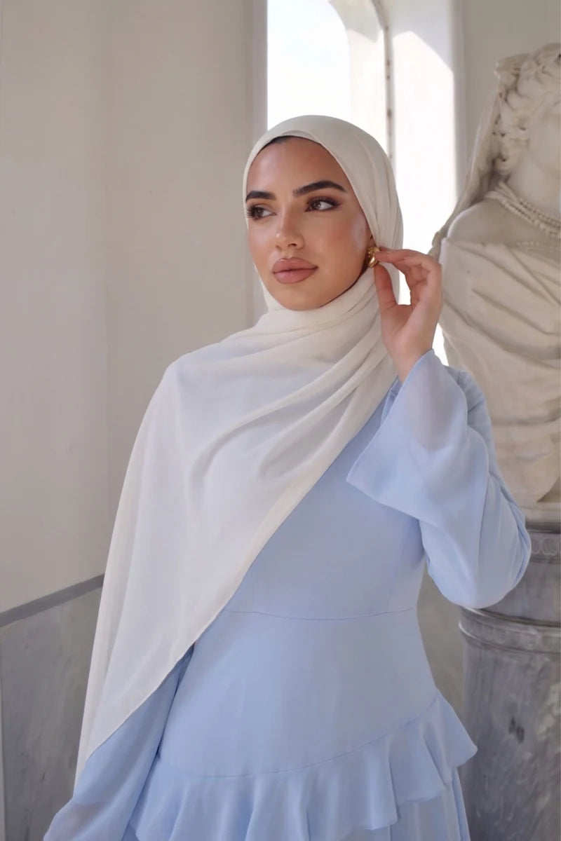 Elegant Luxury Lightweight Long Sleeve Maxi Dress-Blue