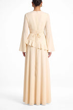 Elegant Luxury Lightweight Long Sleeve Maxi Dress-Yellow
