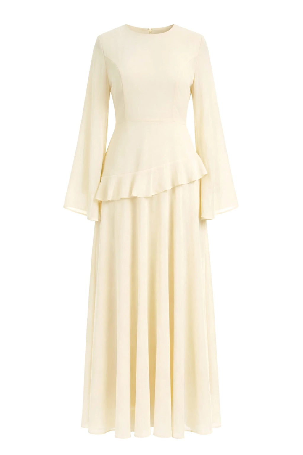 Elegant Luxury Lightweight Long Sleeve Maxi Dress-Yellow