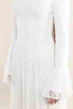 Corset Seam Lace Texture Maxi Dress