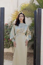 Alia Embroidered Satin Gown