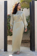 Alia Embroidered Satin Gown