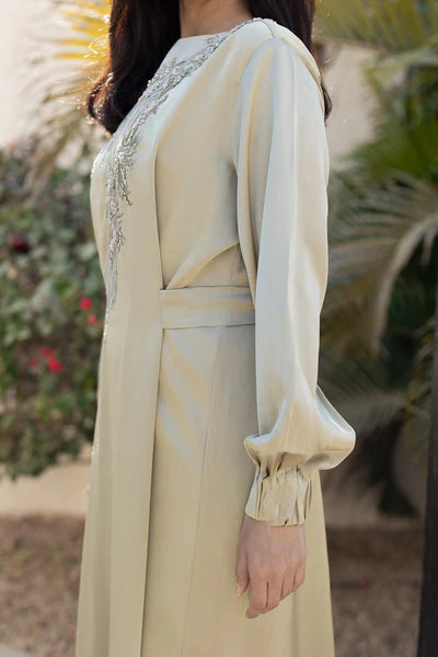 Alia Embroidered Satin Gown