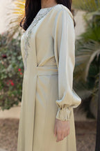 Alia Embroidered Satin Gown
