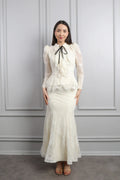 Kiara Lace Bow Detail Maxi Dress