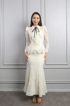 Kiara Lace Bow Detail Maxi Dress