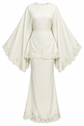 Amira Lace Trim Cape Sleeve Two Piece Set