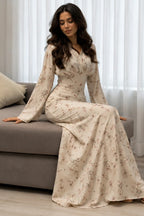 Zahra V-neck Ditsy Floral Mermaid Maxi Dress
