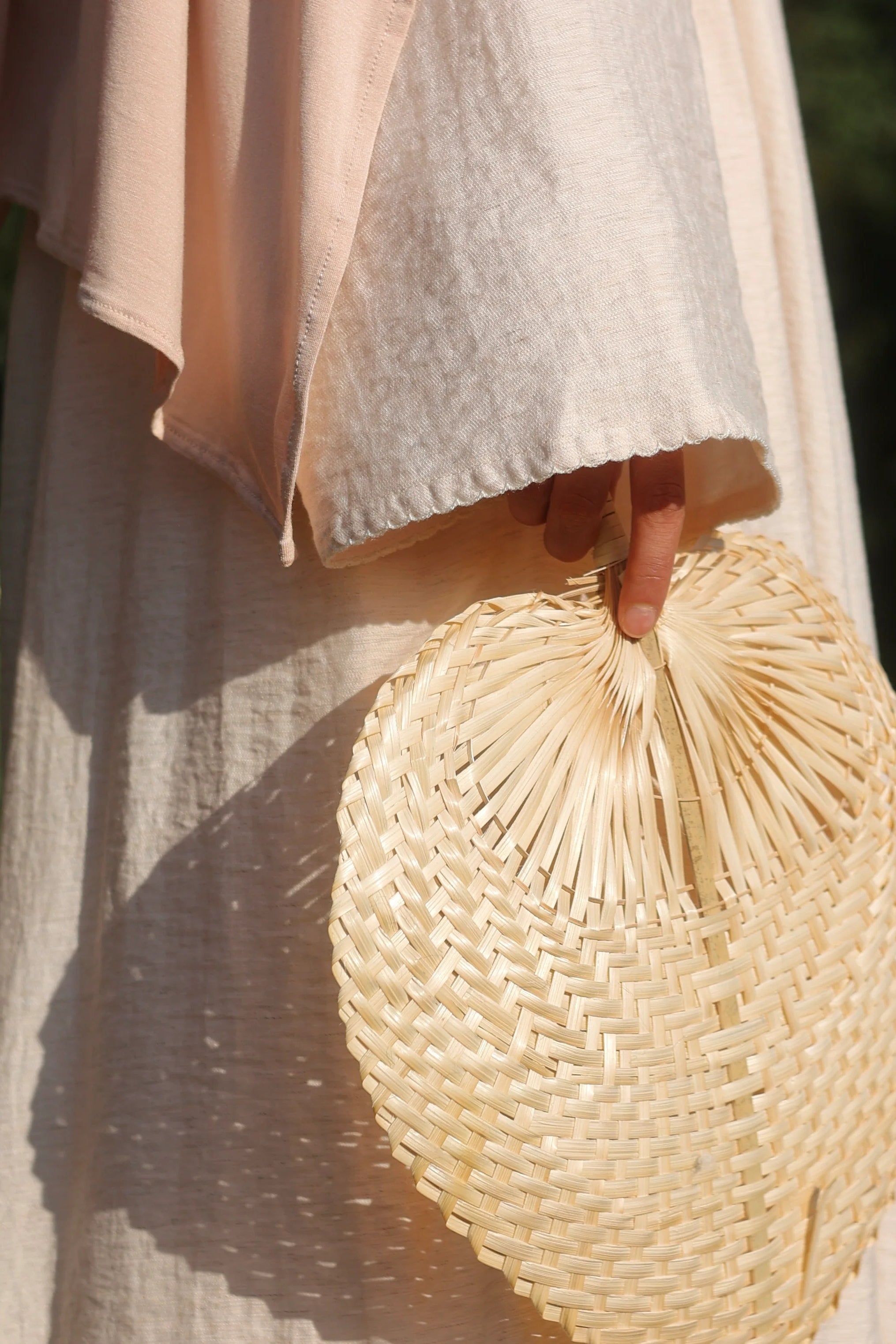 Zoe Draped Shoulder Textured Abaya-Apricot