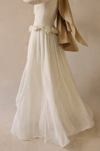 Embroidered Floral Texture Dress-White