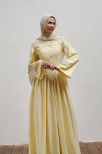 Zora Fitted Flared‑Skirt Modest Dress