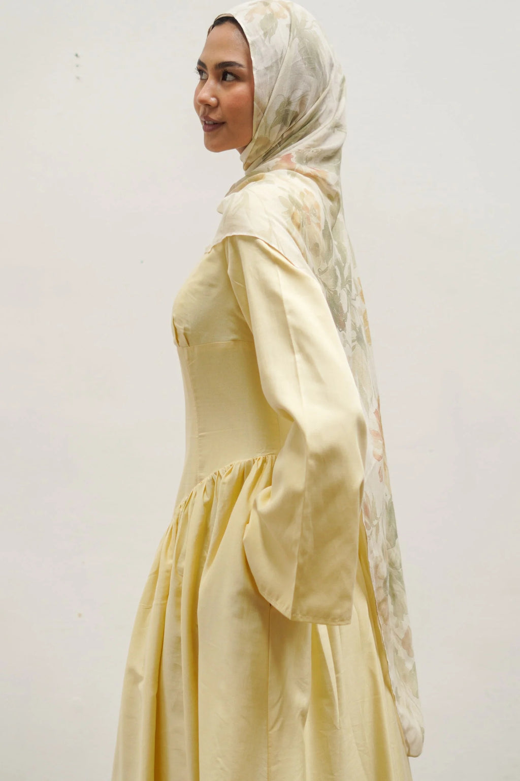 Zora Fitted Flared‑Skirt Modest Dress