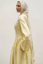Zora Fitted Flared‑Skirt Modest Dress