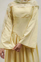 Zora Fitted Flared‑Skirt Modest Dress