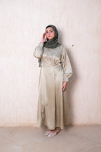 Alia Embroidered Satin Gown