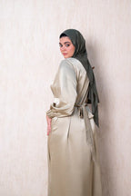 Alia Embroidered Satin Gown