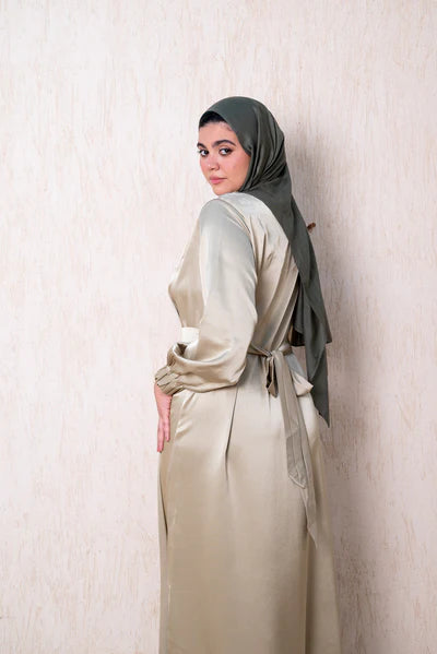 Alia Embroidered Satin Gown