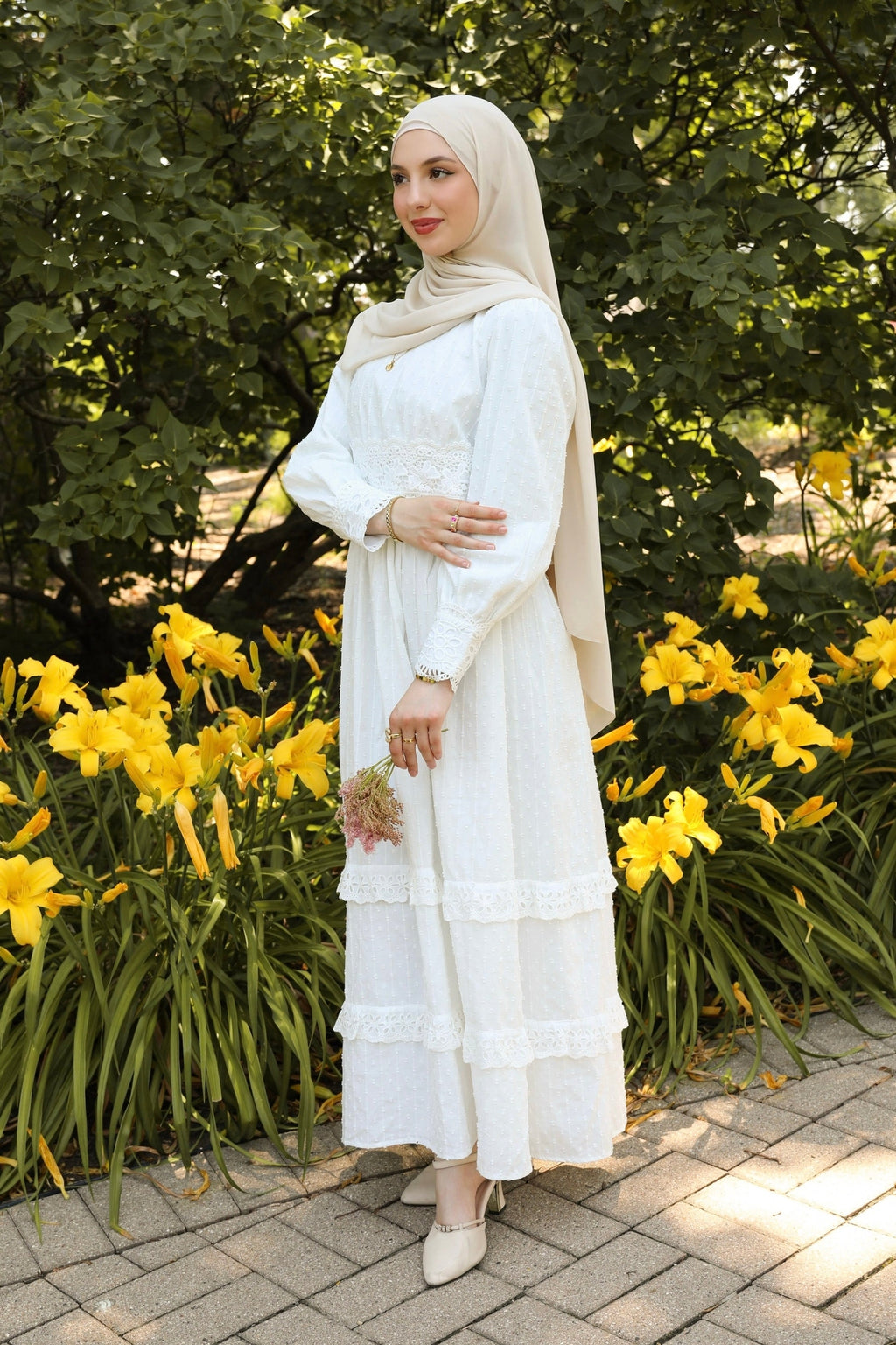 Linen Maxi Dress-White