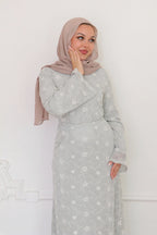 Zahra All-Over Floral Embroidered Maxi