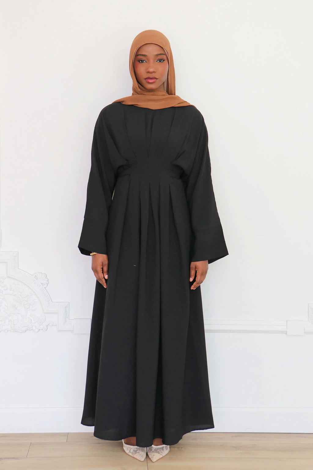 Safiya High-Waist Pleated Maxi-Black
