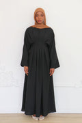 Safiya High-Waist Pleated Maxi-Black