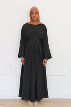 Safiya High-Waist Pleated Maxi-Black
