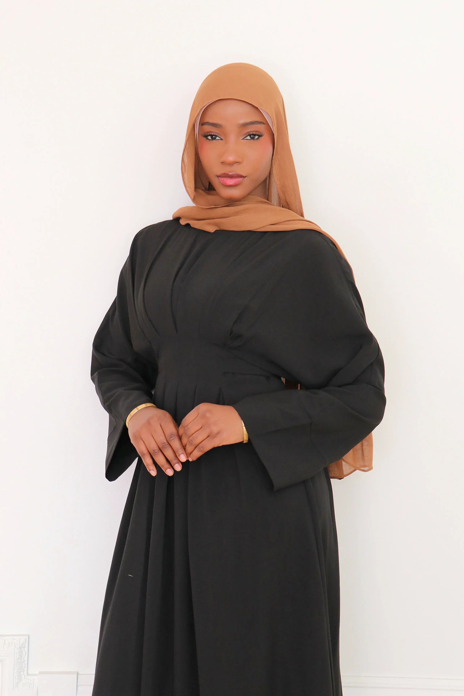 Safiya High-Waist Pleated Maxi-Black