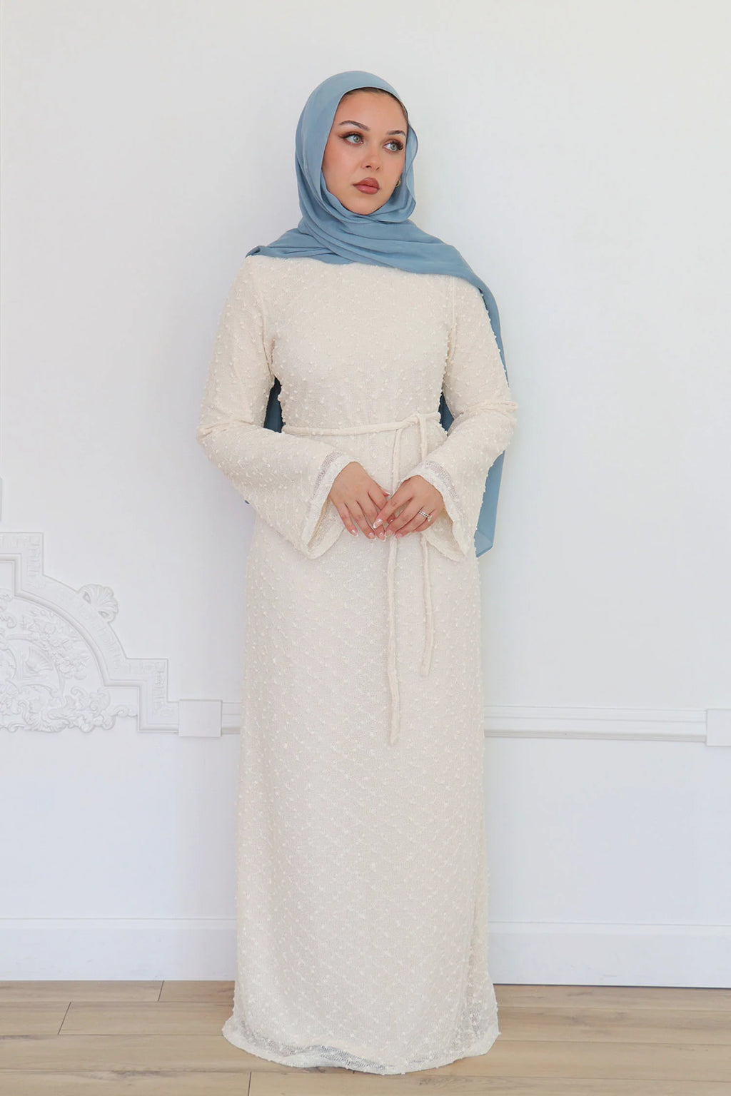 Nour Artisan Textured Lace Gown