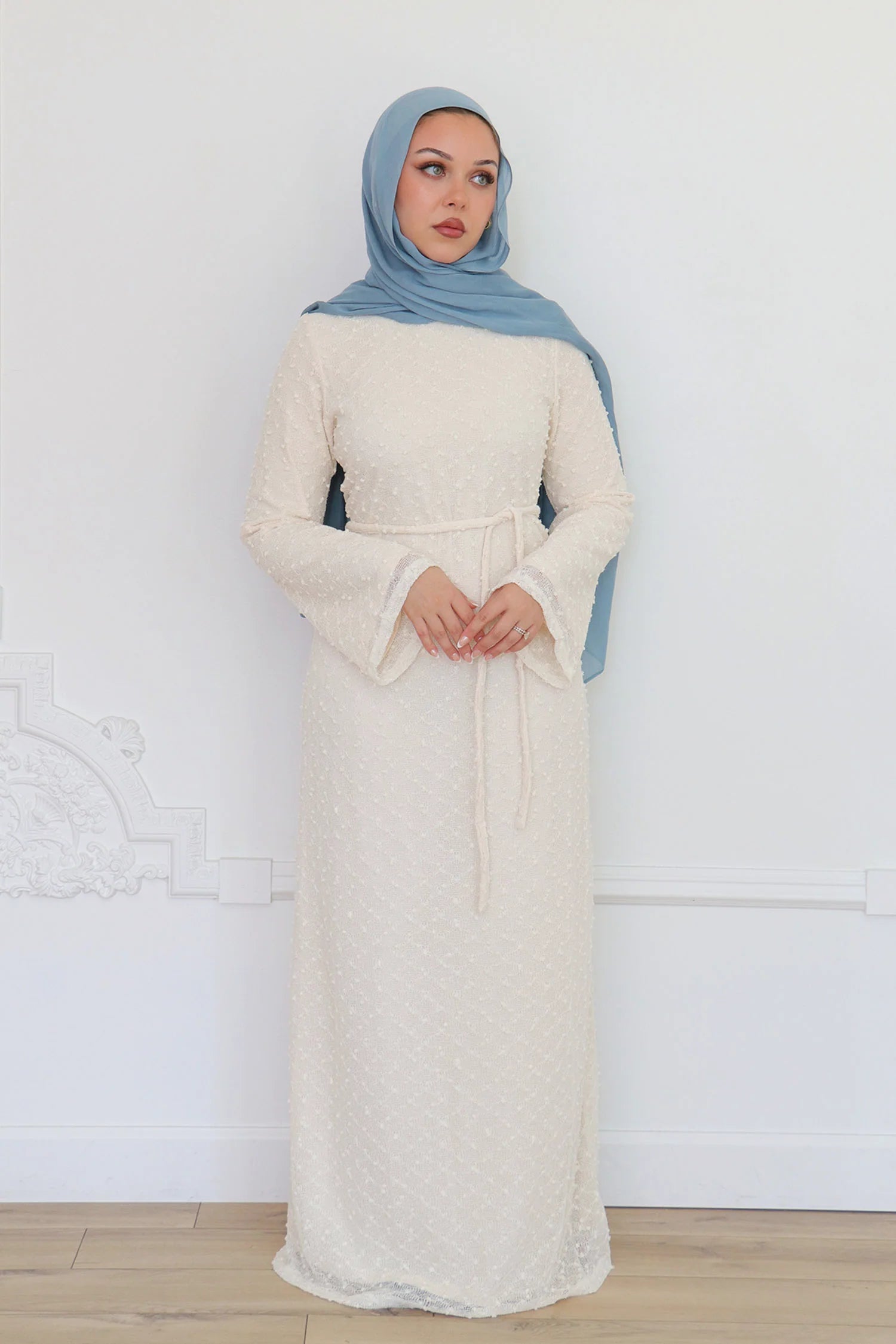 Nour Artisan Textured Lace Gown