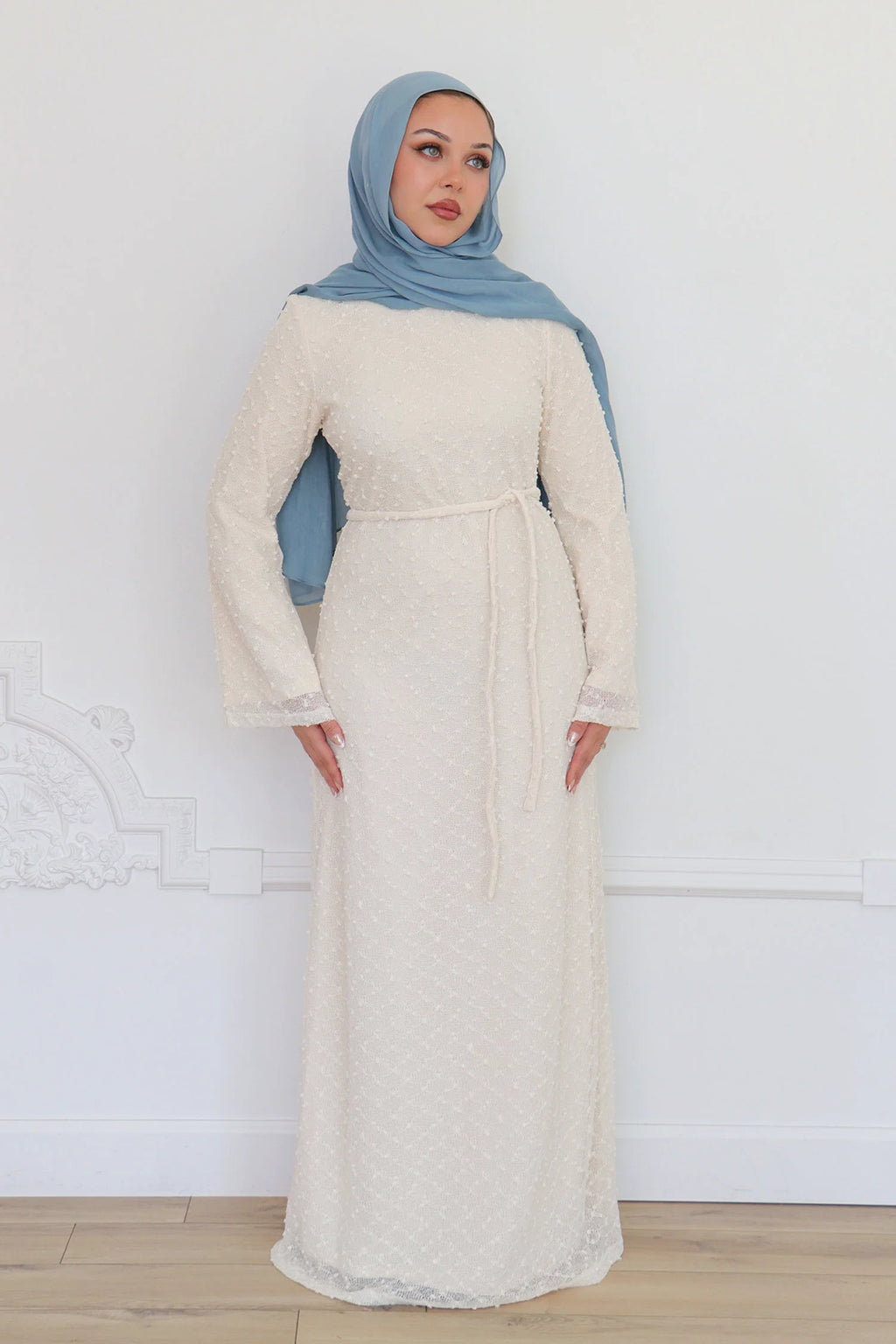 Nour Artisan Textured Lace Gown