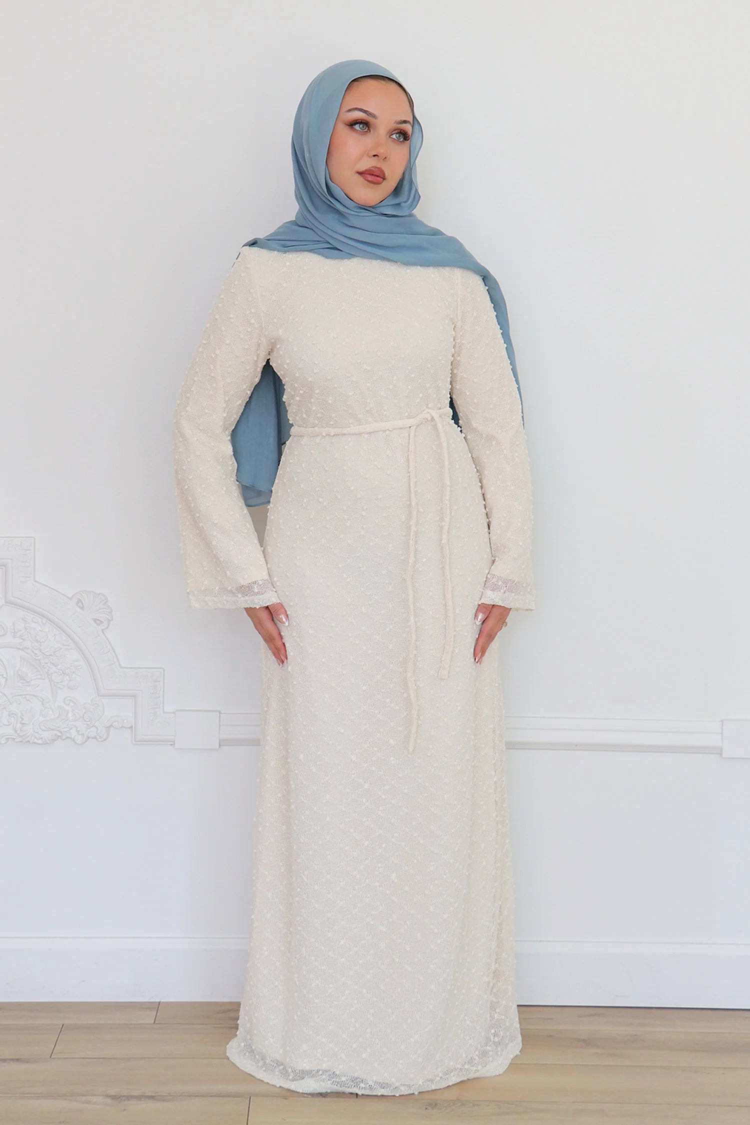 Nour Artisan Textured Lace Gown