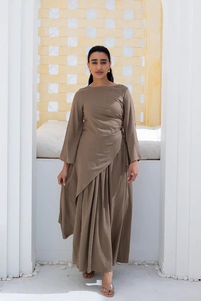 Aaliyah Asymmetric Ruched Gown