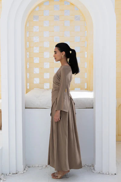Aaliyah Asymmetric Ruched Gown