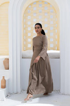 Aaliyah Asymmetric Ruched Gown