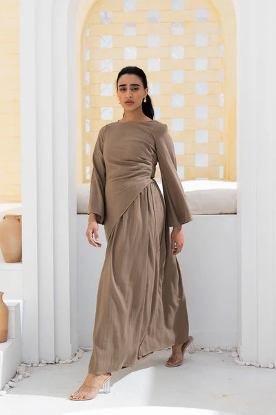 Aaliyah Asymmetric Ruched Gown