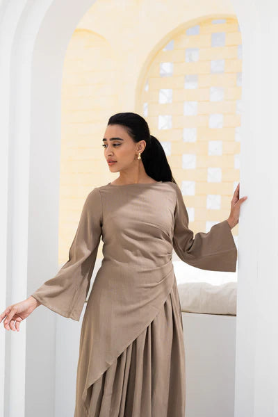 Aaliyah Asymmetric Ruched Gown