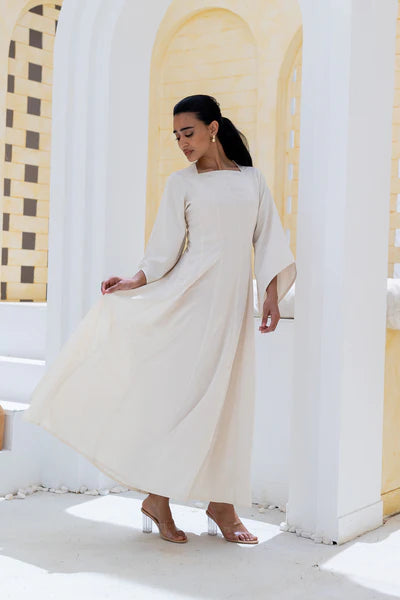 Lina Architectural Square-Neck Jacquard Gown