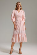 Ereen V-Neck Ruffle Dress	