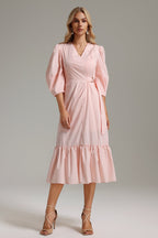 Ereen V-Neck Ruffle Dress	