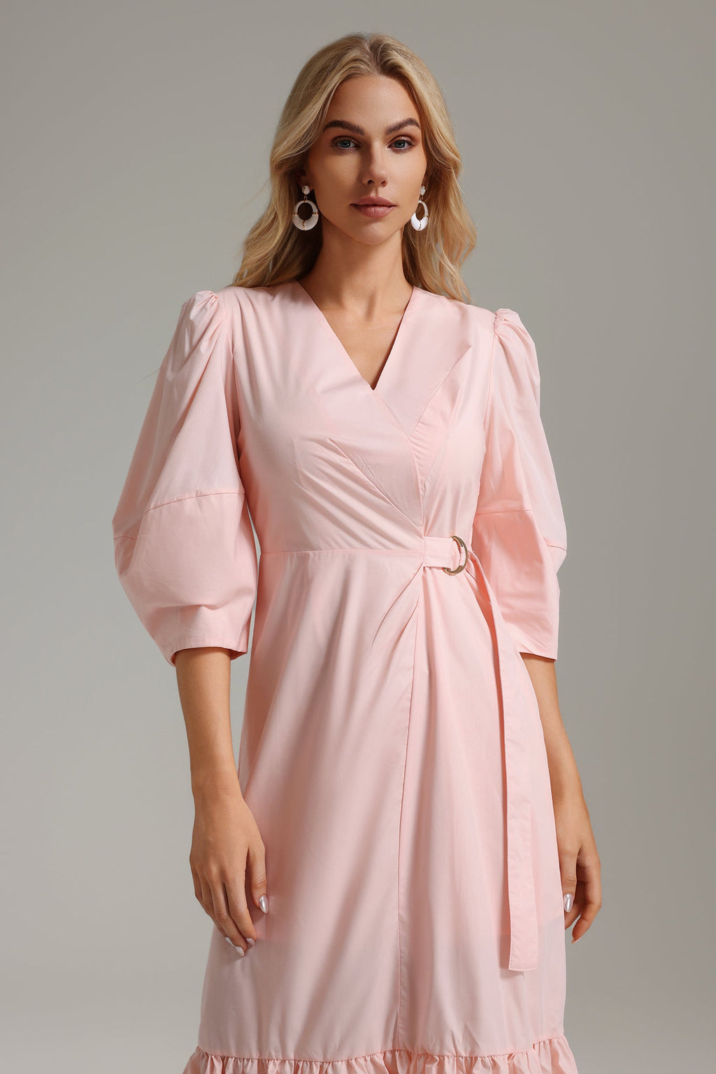 Ereen V-Neck Ruffle Dress	