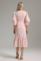 Ereen V-Neck Ruffle Dress	