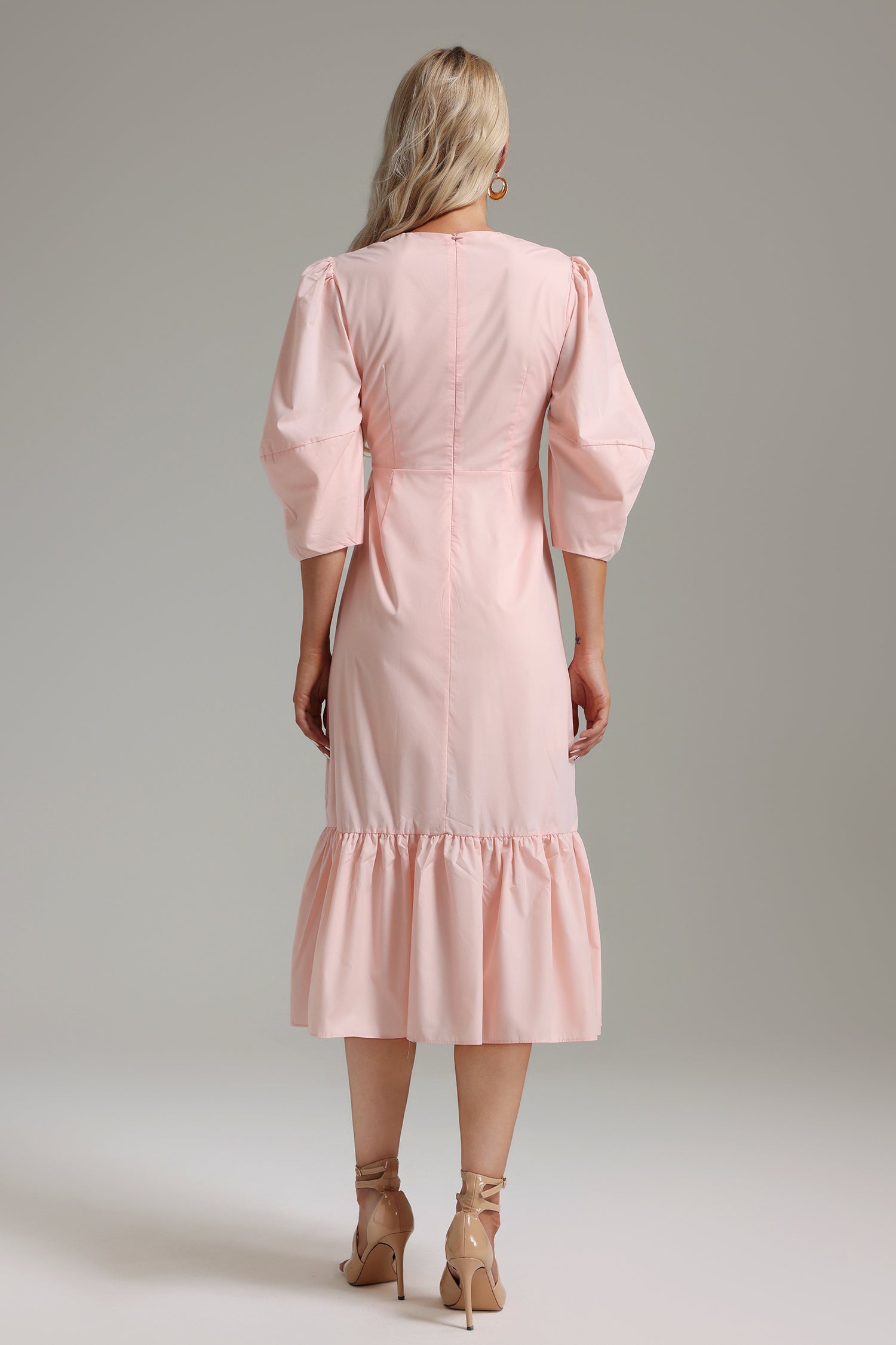Ereen V-Neck Ruffle Dress	