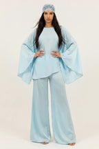Sarah Cape Sleeve Pant Set-Blue