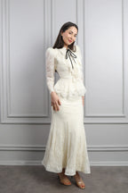Kiara Lace Bow Detail Maxi Dress