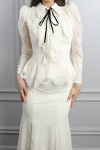 Kiara Lace Bow Detail Maxi Dress