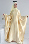 Serena Glossy Satin Wide Sleeve Abaya