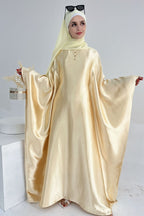 Serena Glossy Satin Wide Sleeve Abaya